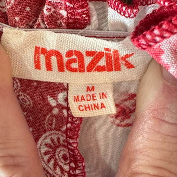 Mazik Cavenders Red Floral Paisley Women's Western Top Size Medium M Long Sleeve - Picture 7 of 9